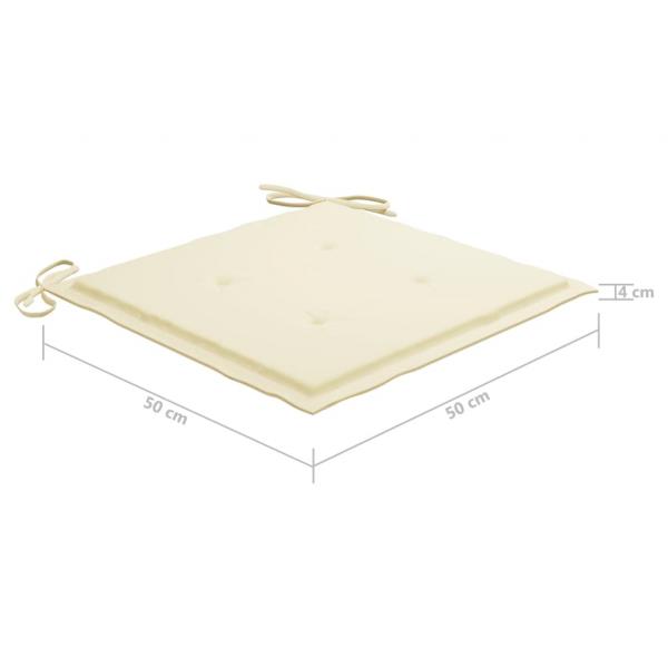 Gartenstuhl-Kissen 6 Stk. Creme 50x50x3 cm Oxford-Gewebe