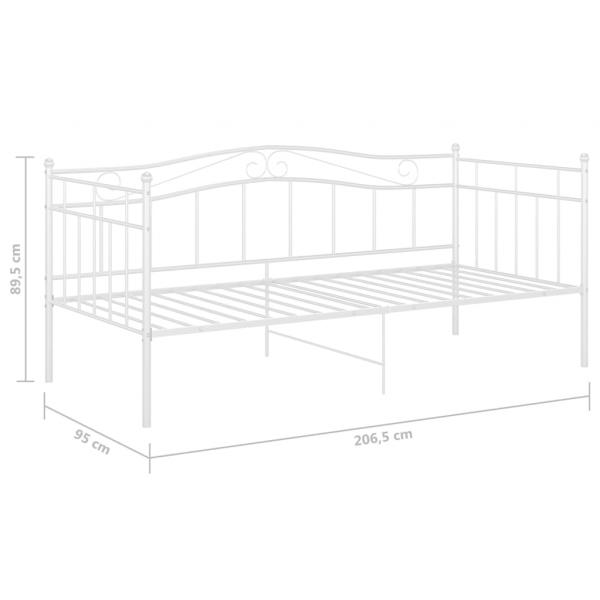 Schlafsofa Bettgestell Weiß Metall 90x200 cm