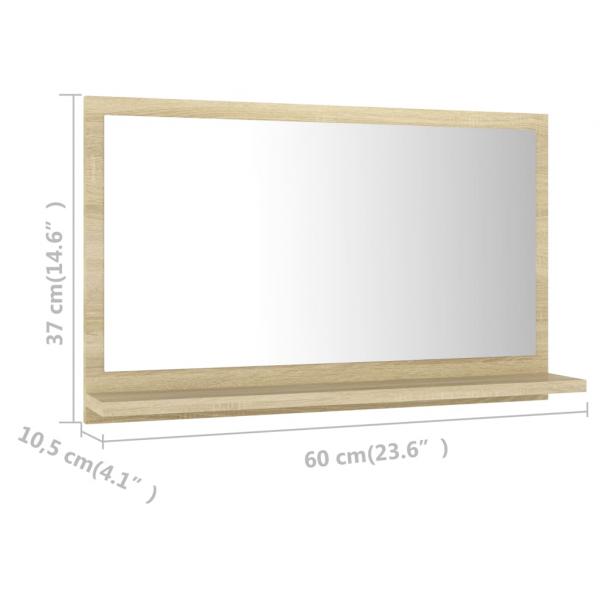 Badspiegel Sonoma-Eiche 60x10,5x37 cm Holzwerkstoff