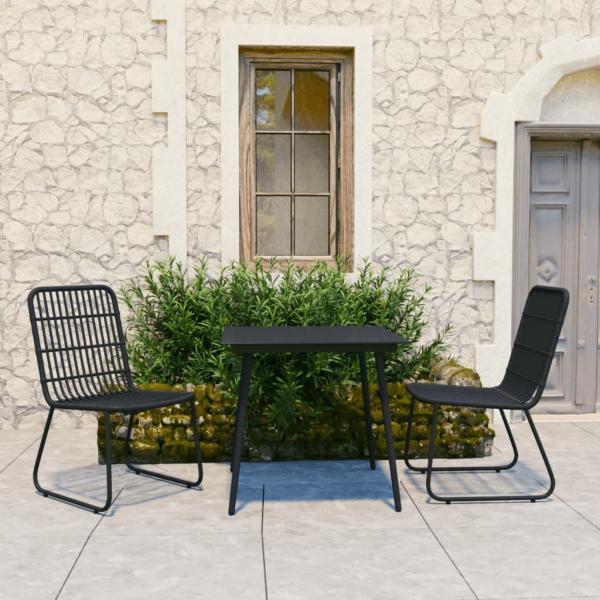 ARDEBO.de - 3-tlg. Garten-Essgruppe Poly Rattan und Glas