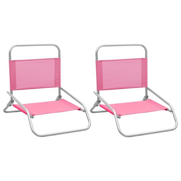 ARDEBO.de - Klappbare Strandstühle 2 Stk. Rosa Stoff