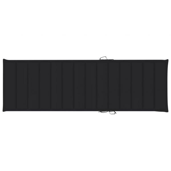 Sonnenliegen-Auflage Schwarz 200x60x3 cm Oxford-Gewebe