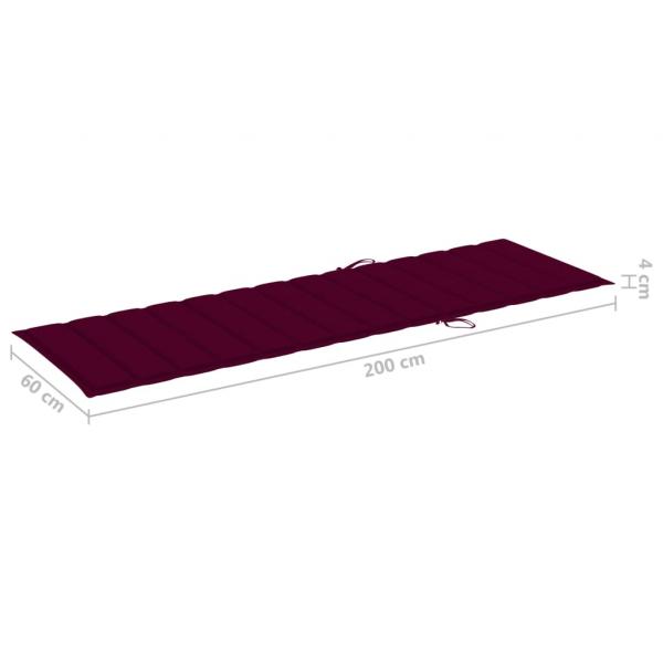 Sonnenliegen-Auflage Weinrot 200x60x3 cm Oxford-Gewebe