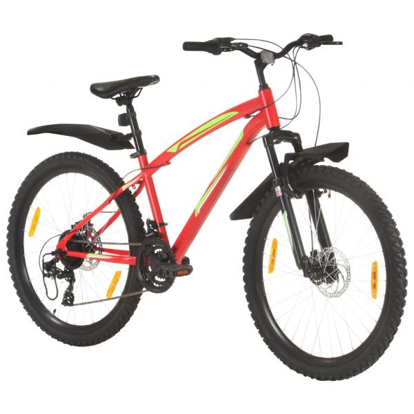 Mountainbike 21 Gang 26 Zoll Rad 36 cm Rot