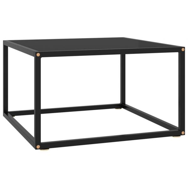 ARDEBO.de - Couchtisch Schwarz mit Schwarzem Glas 60x60x35 cm