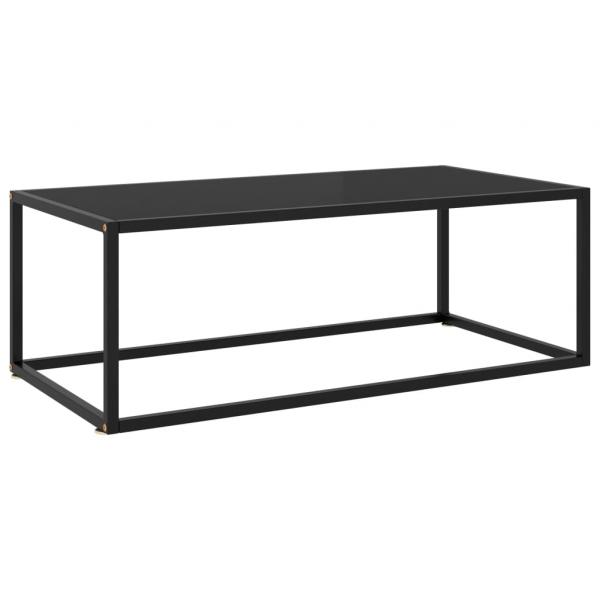 ARDEBO.de - Couchtisch Schwarz mit Schwarzem Glas 100x50x35 cm