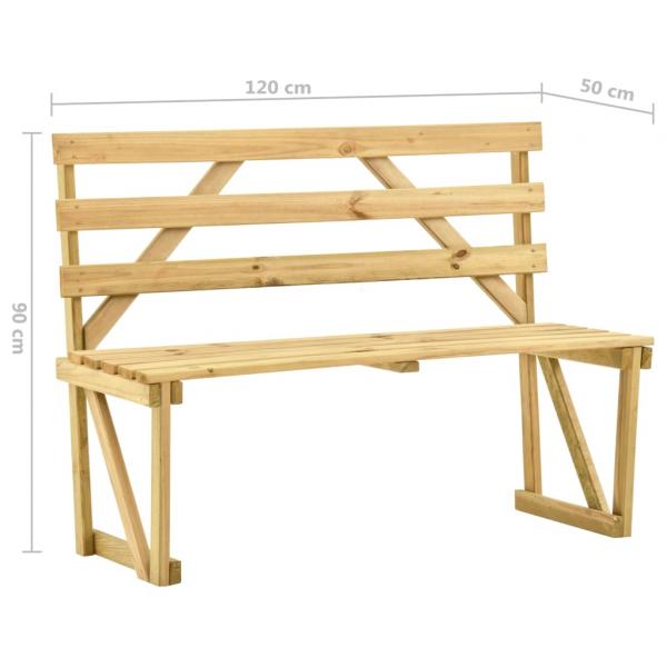 Gartenbank 120 cm Kiefernholz Imprägniert