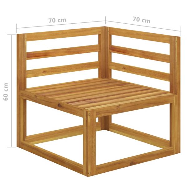 Modular-Ecksofa mit Dunkelgrauen Kissen Akazie Massivholz