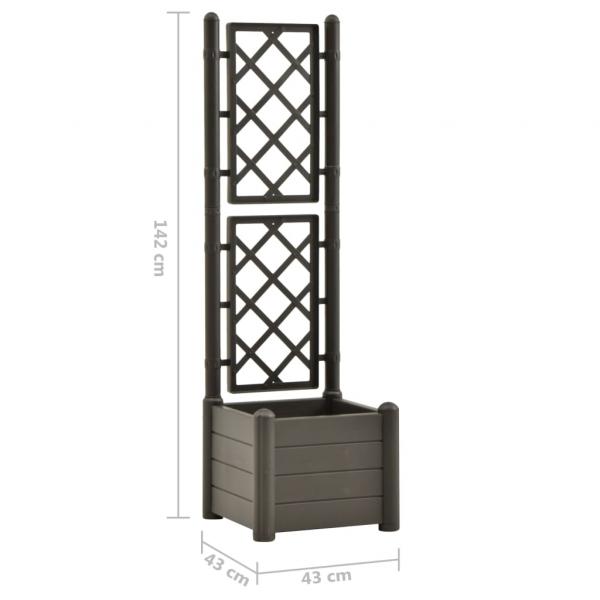 Pflanzkübel mit Spalier 43x43x142 cm PP Anthrazit 