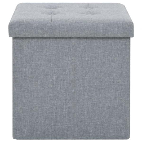 Hocker mit Stauraum 2 Stk. Hellgrau Leinenoptik