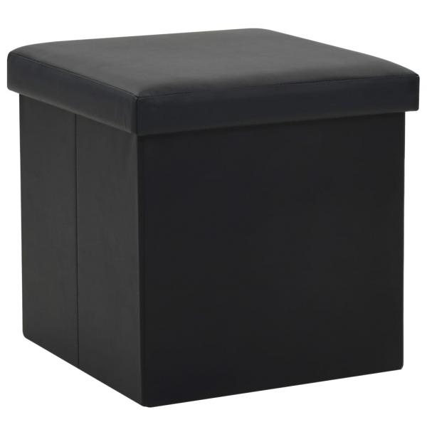 Hocker mit Stauraum 2 Stk. Schwarz Kunstleder 