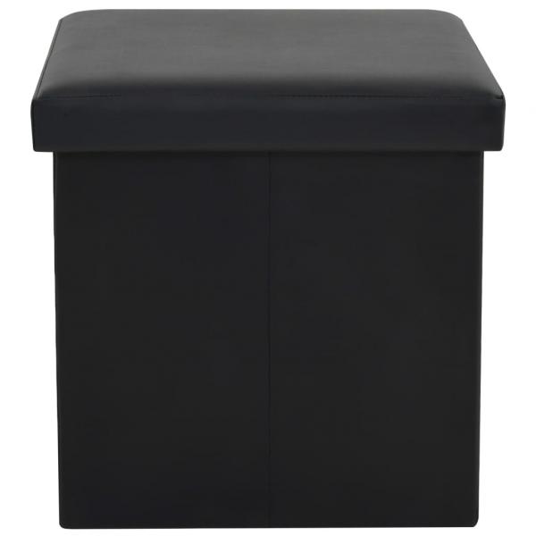 Hocker mit Stauraum 2 Stk. Schwarz Kunstleder 