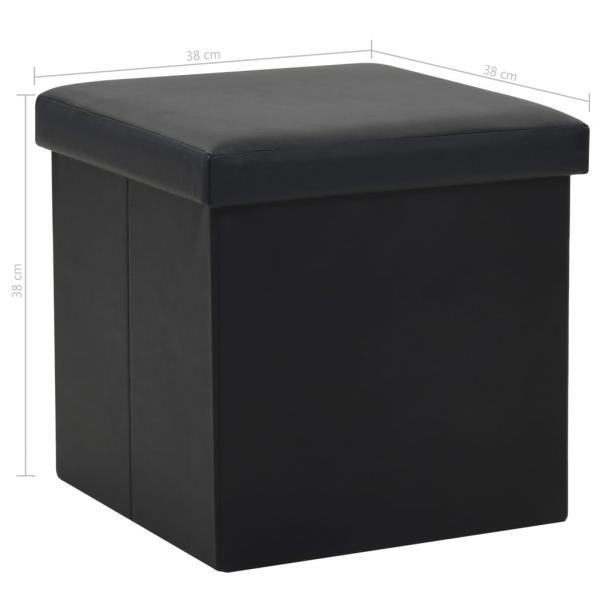 Hocker mit Stauraum 2 Stk. Schwarz Kunstleder 