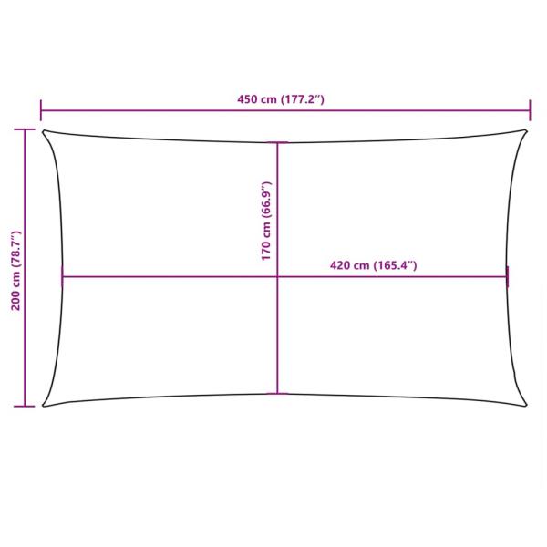 Sonnensegel Oxford-Gewebe Rechteckig 2x4,5 m Weiß