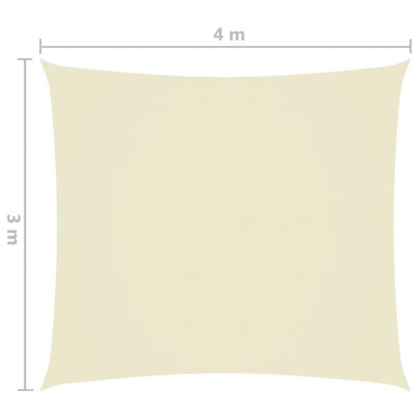 Sonnensegel Oxford-Gewebe Rechteckig 3x4 m Creme