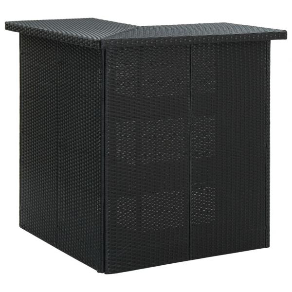 8-tlg. Gartenbar-Set mit Kissen Poly Rattan Schwarz