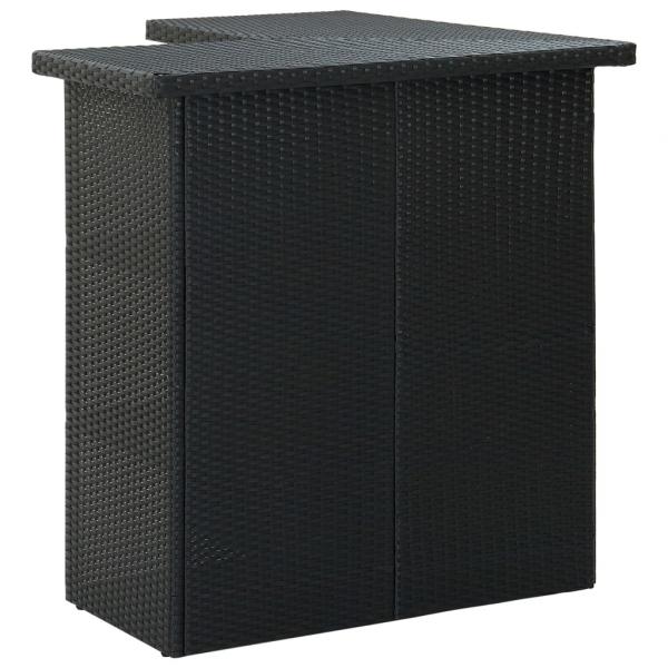 8-tlg. Gartenbar-Set mit Kissen Poly Rattan Schwarz