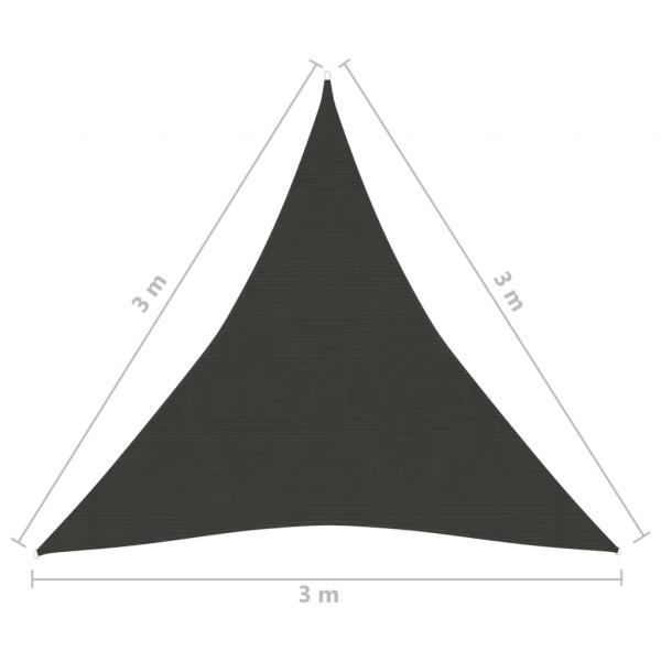 Sonnensegel 160 g/m² Anthrazit 3x3x3 m HDPE  