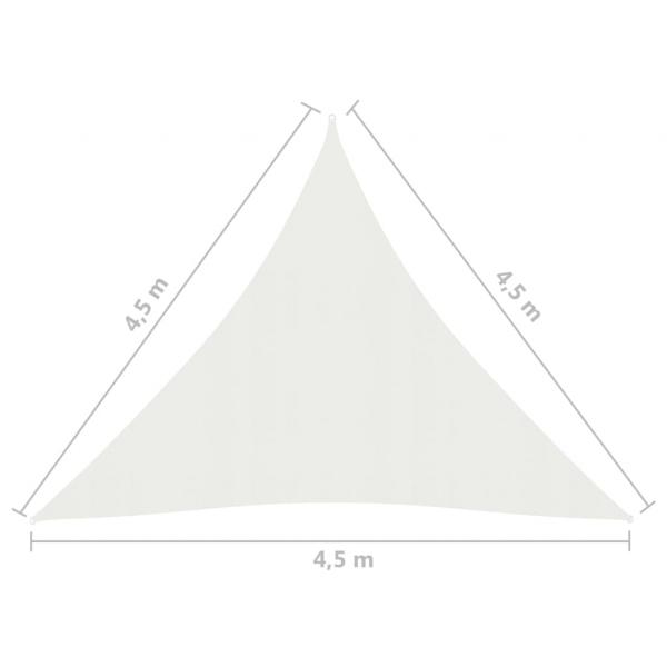 Sonnensegel 160 g/m² Weiß 4,5x4,5x4,5 m HDPE