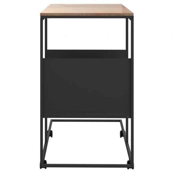 Beistelltisch mit Rollen Schwarz 55x36x63,5 cm Holzwerkstoff