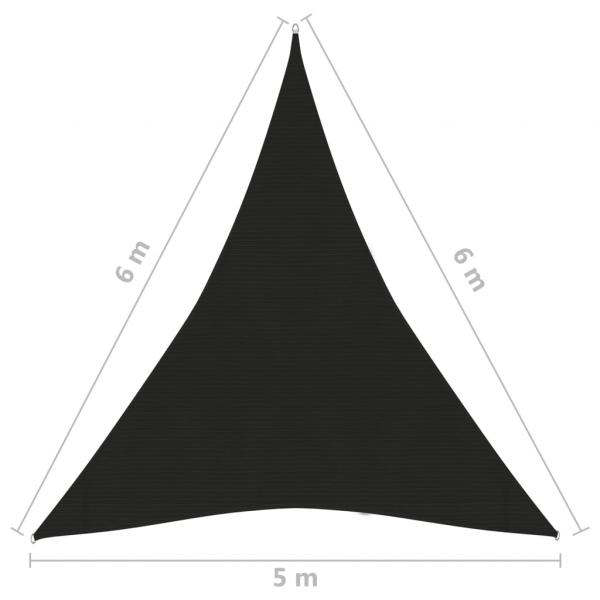 Sonnensegel 160 g/m² Schwarz 5x6x6 m HDPE