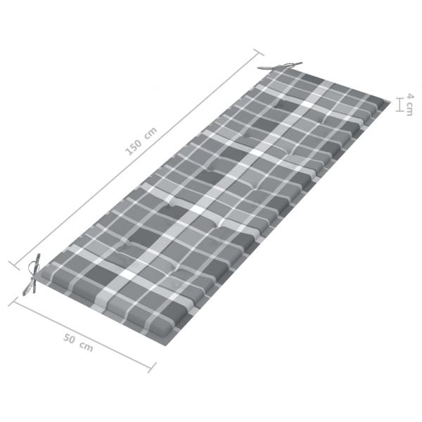 3-Sitzer-Gartenbank mit Auflage 150 cm Massivholz Eukalyptus