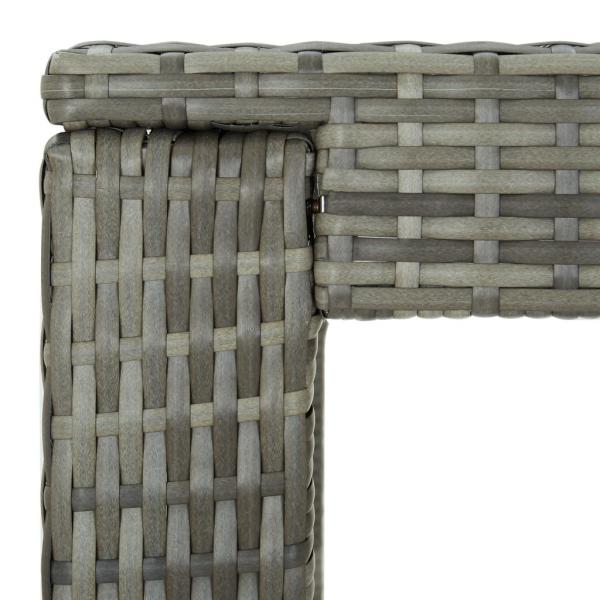 5-tlg. Gartenbar-Set mit Kissen Poly Rattan Grau