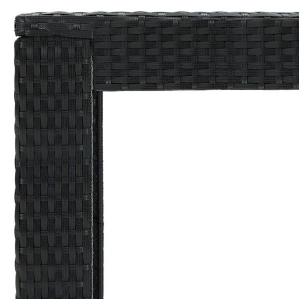 7-tlg. Gartenbar-Set mit Kissen Poly Rattan Schwarz