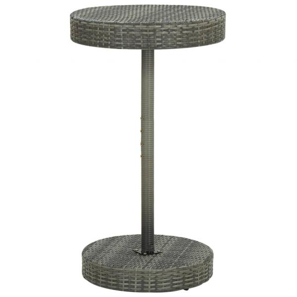 3-tlg. Gartenbar-Set Poly Rattan Grau