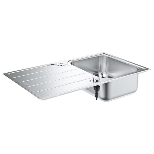 ARDEBO.de GROHE K500 Edelstahlspüle mit Abtropffläche, reversibel, 860x500mm, Edelstahl (31571SD1)