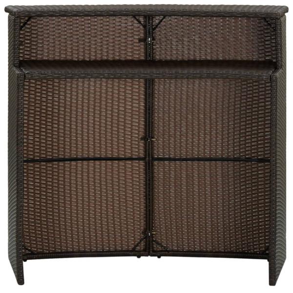 Garten-Bartisch Braun 120x55x110 cm Poly Rattan 