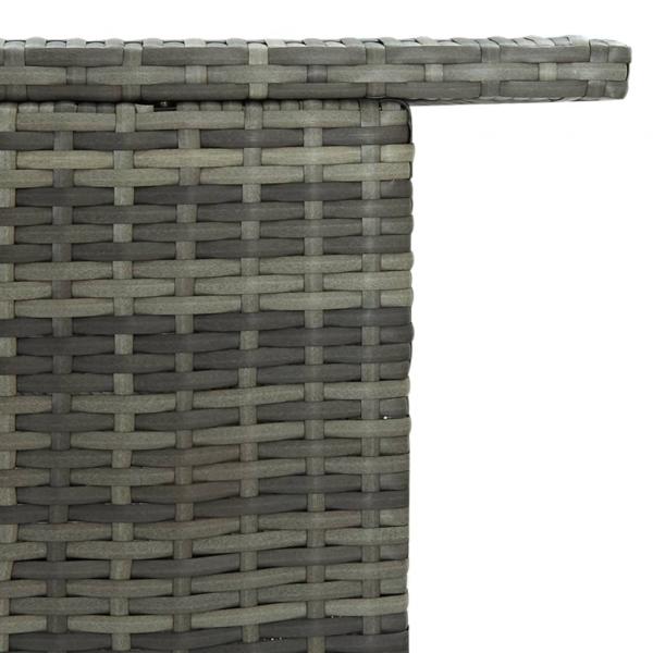 Garten-Bartisch Grau 120x55x110 cm Poly Rattan 