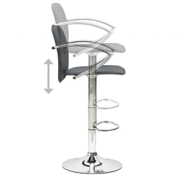 Barhocker 2 Stk. Grau Kunstleder 