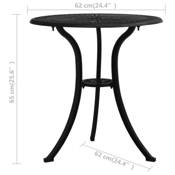 3-tlg. Bistro-Set Aluminiumguss Schwarz