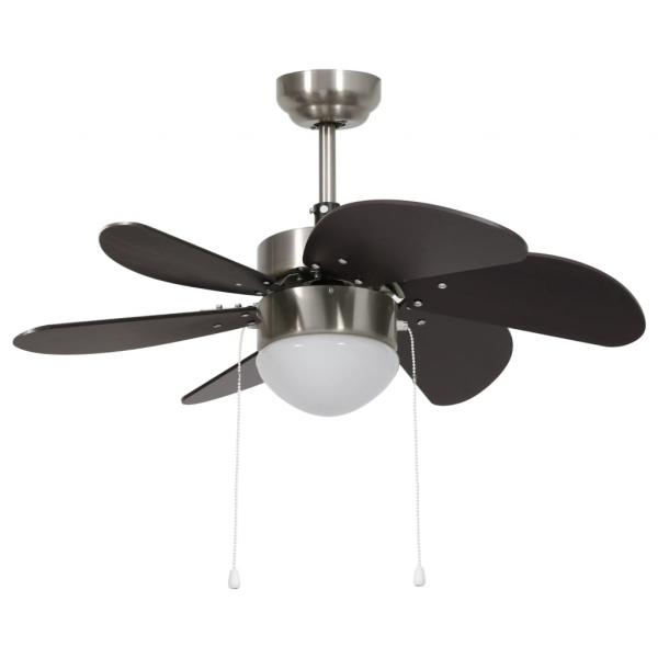 Deckenventilator mit Lampe 76 cm Dunkelbraun