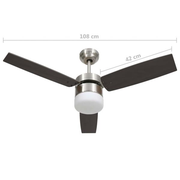 Deckenventilator mit Licht und Fernbedienung 108 cm Dunkelbraun