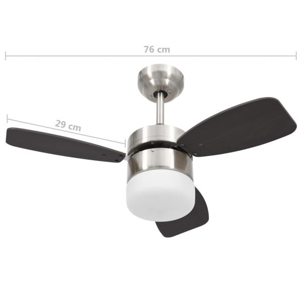 Deckenventilator mit Licht und Fernbedienung 76 cm Dunkelbraun