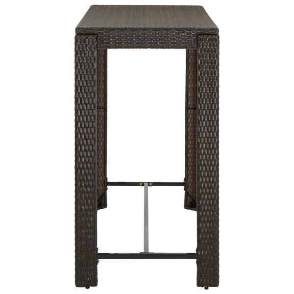 9-tlg. Gartenbar-Set mit Kissen Poly Rattan Braun