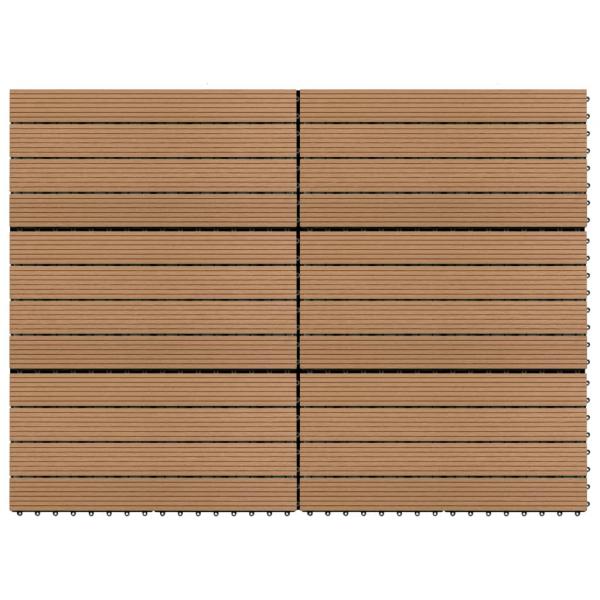 ARDEBO.de - Terrassenfliesen 6 Stk. WPC 60x30 cm 1,08 m² Braun