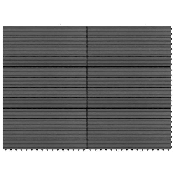 ARDEBO.de - Terrassenfliesen 6 Stk. WPC 60x30 cm 1,08 m² Schwarz