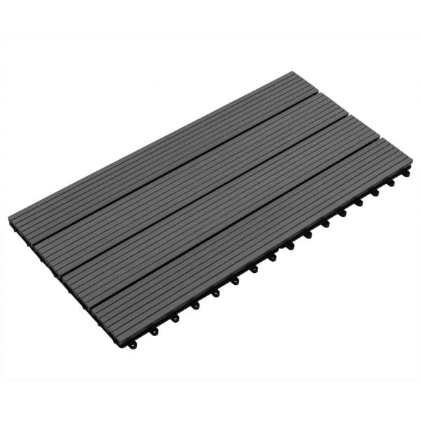 Terrassenfliesen 6 Stk. WPC 60x30 cm 1,08 m² Schwarz