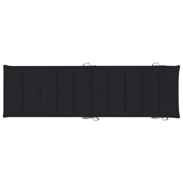 Sonnenliegen-Auflage Schwarz 186x58x3 cm Oxford-Gewebe