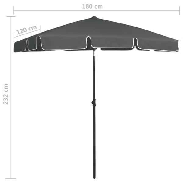 Strandschirm Anthrazit 180x120 cm