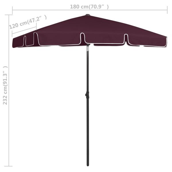 Strandschirm Bordeauxrot 180x120 cm