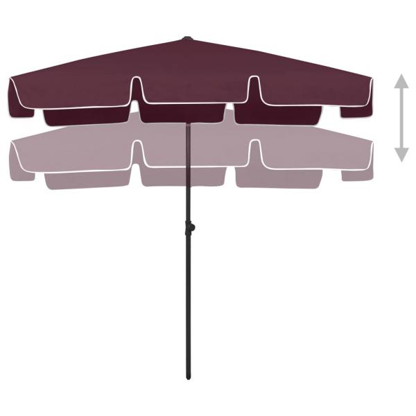 Strandschirm Bordeauxrot 200x125 cm