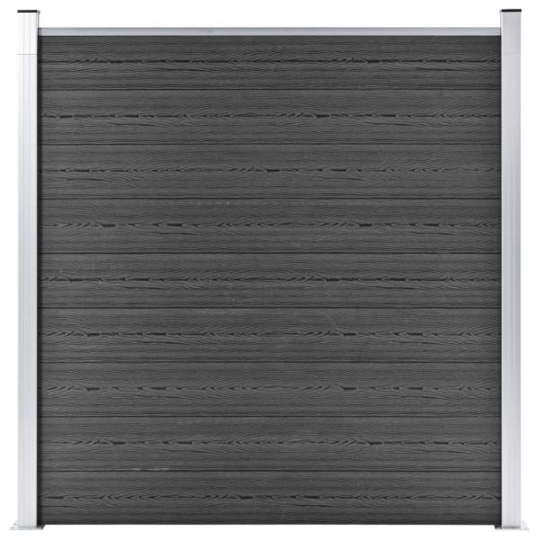 ARDEBO.de - Zaunelement WPC 180x186 cm Schwarz