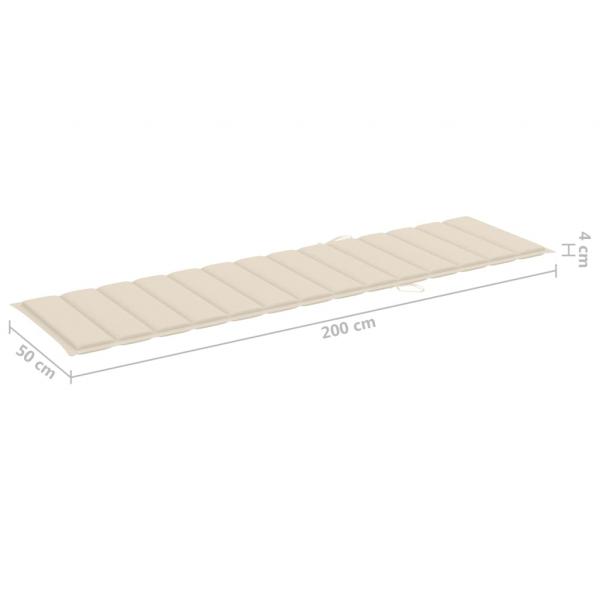 Sonnenliegen-Auflage Creme 200x50x3 cm Oxford-Gewebe