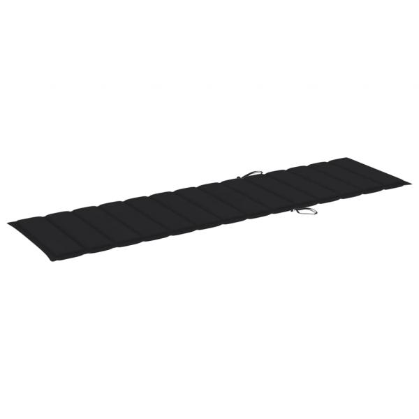 Sonnenliegen-Auflage Schwarz 200x50x3 cm Oxford-Gewebe