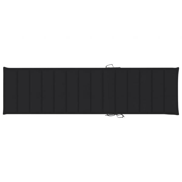 Sonnenliegen-Auflage Schwarz 200x50x3 cm Oxford-Gewebe