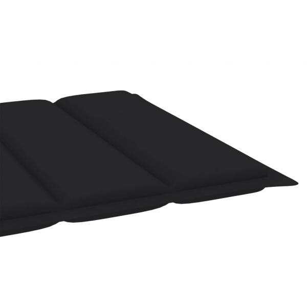 Sonnenliegen-Auflage Schwarz 200x50x3 cm Oxford-Gewebe